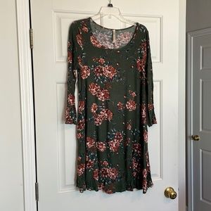 Green floral dress